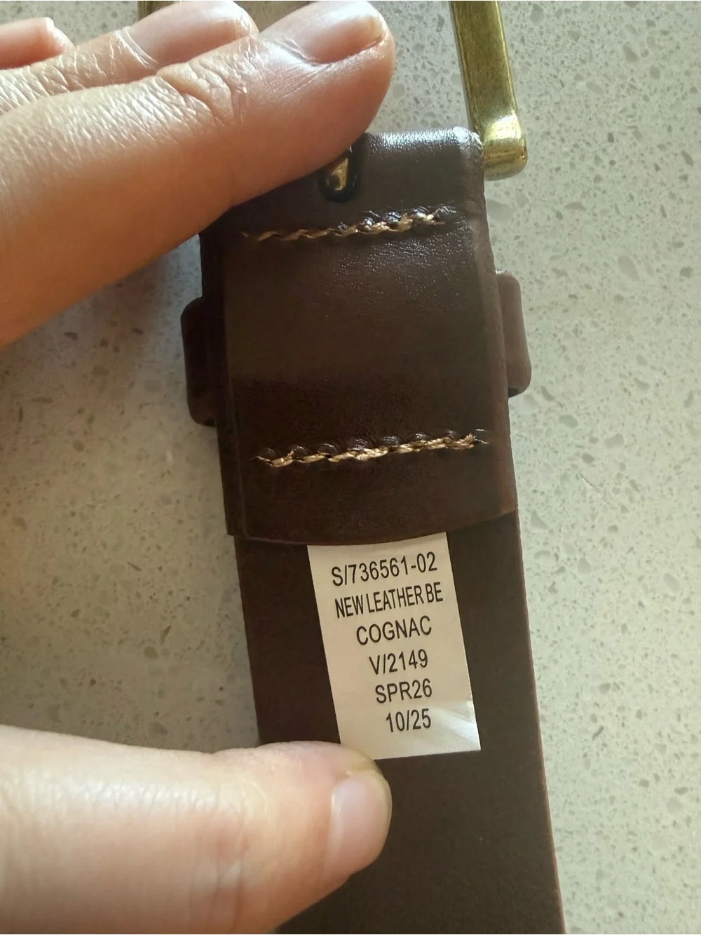 GAP | Classic Brown Leather Belt with Brass Buckle